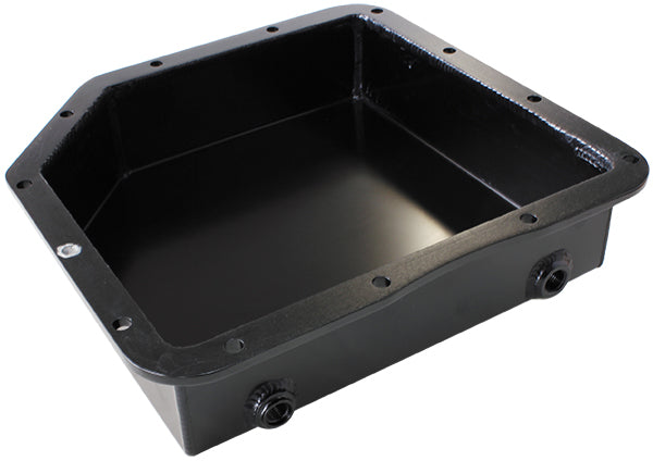 AF72-3003BLK - 3" Deep Fabricated Transmission Pan including Filter Extension Black Finish. Suit GM Turbo 350