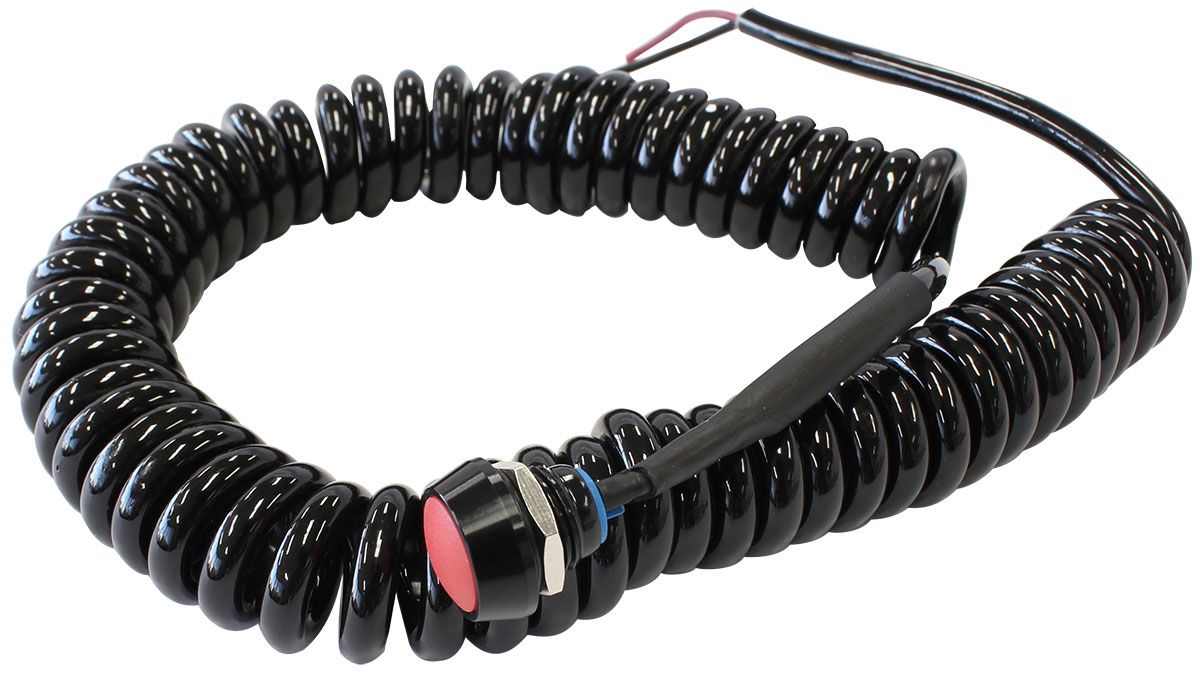 AF72-5060BLK - Bang Shift Momentary Button Spiral Cord Red Momentary Button to Activate Accessories