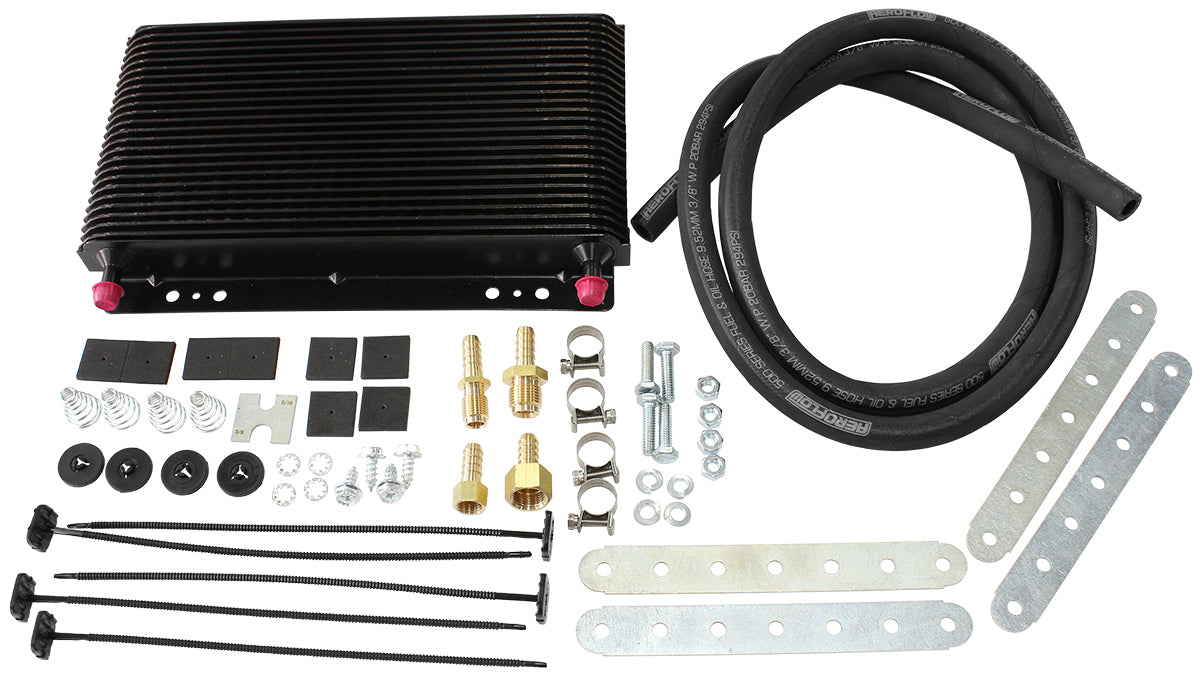 AF72-6050 - 11" x 6" x 1-1/2" 3/8" BARB TRANS OIL COOLER KIT
