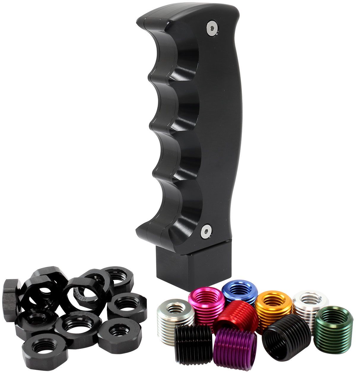 AF72-9901BLK - Bang Shift Billet Pistol Manual Gear Knob - Black With Universal Thread Inserts