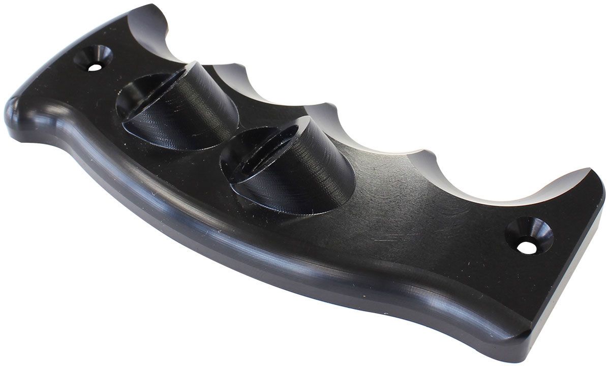 AF72-9923BLK -Pistol Grip Drivers Side Dual Button Plate Silver Finish to suit Pistol and Attack Bang Shift Shifters