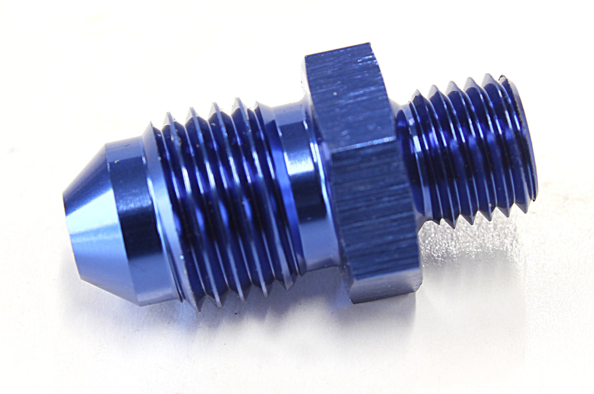 AF728-04 - METRIC M8 X 1.0MM TO -4AN BLUE MALE M8X1.0MM TO -4AN