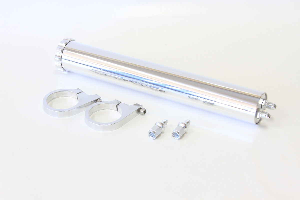 AF77-1021 - BILLET RADIATOR OVERFLOW TANK POLISHED, 13" x 2", 295ml