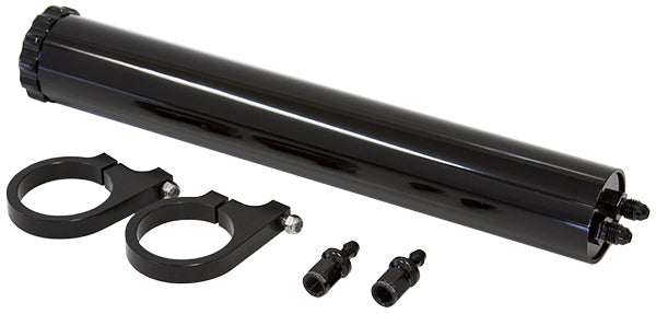 AF77-1021BLK - BILLET RADIATOR OVERFLOW TANK BLACK, 13" x 2", 295ml