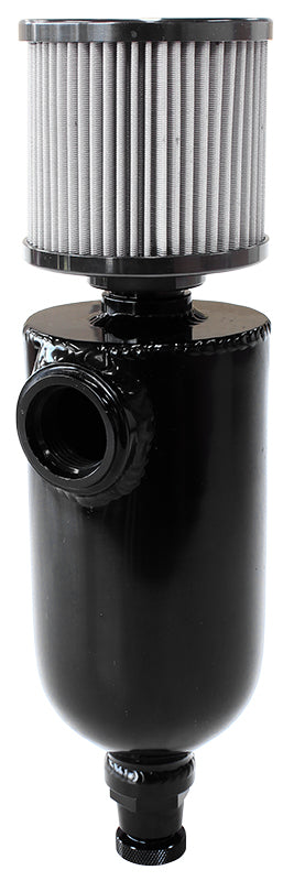 AF77-1028BLK - UNIVERSAL BREATHER TANK -12ORB6.5X3.5" S/S BILLET BREATHER