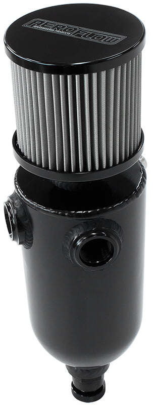 AF77-1030BLK - UNIV BREATHER TANK 2x -8ORB 6.5X3.5" S/S BILLET BREATHER