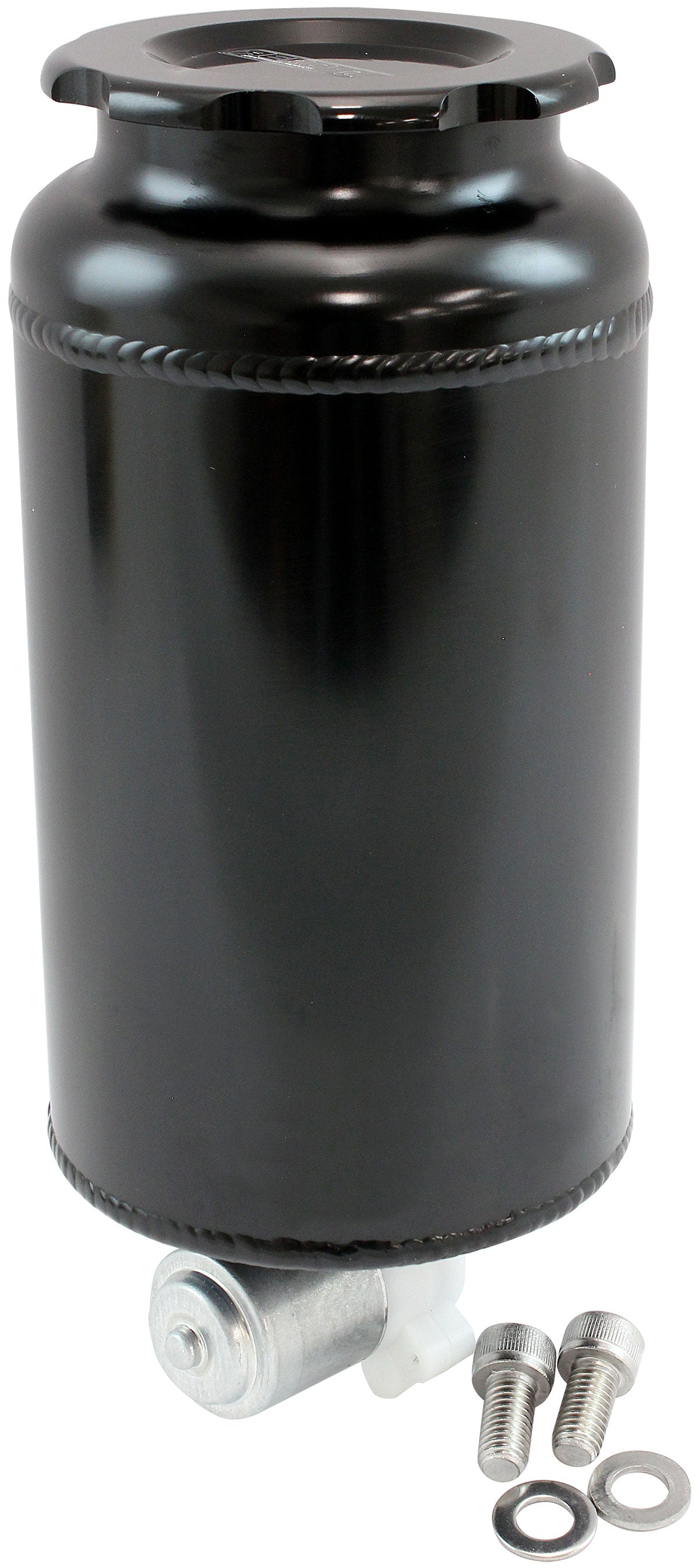 AF77-1047BLK - ROUND UNIVERSAL WASHER TANK BLACK 163mm H x 88mm dia