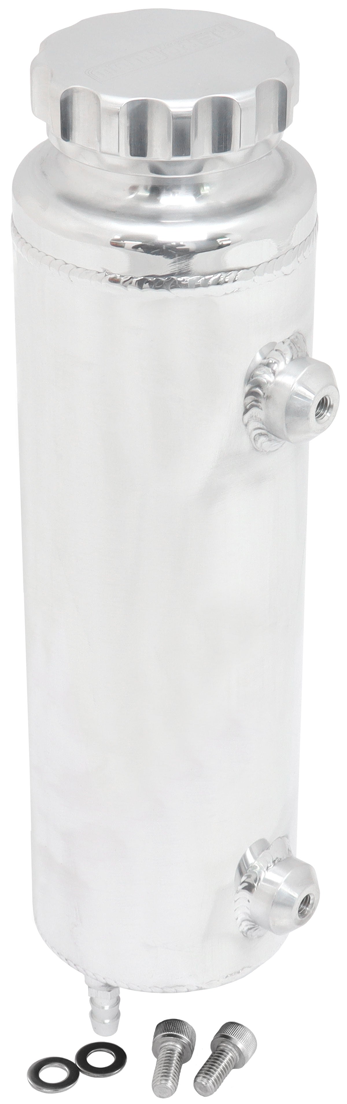 AF77-1115 - UNIVERSAL RADIATOR OVERFLOW TANK 12" x 3.5" -4ORB POLISHED