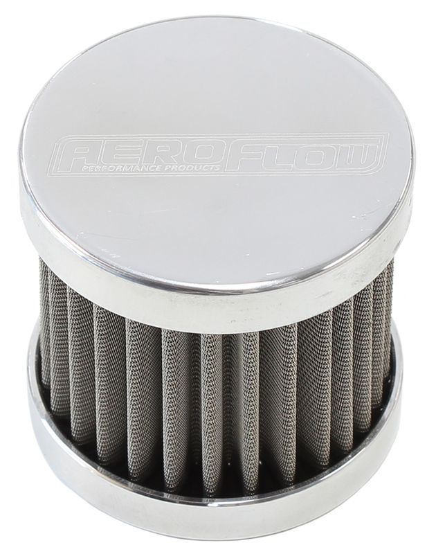 AF77-2003 - Stainless Steel Billet Breather with -6AN Female Thread Polished Finish.