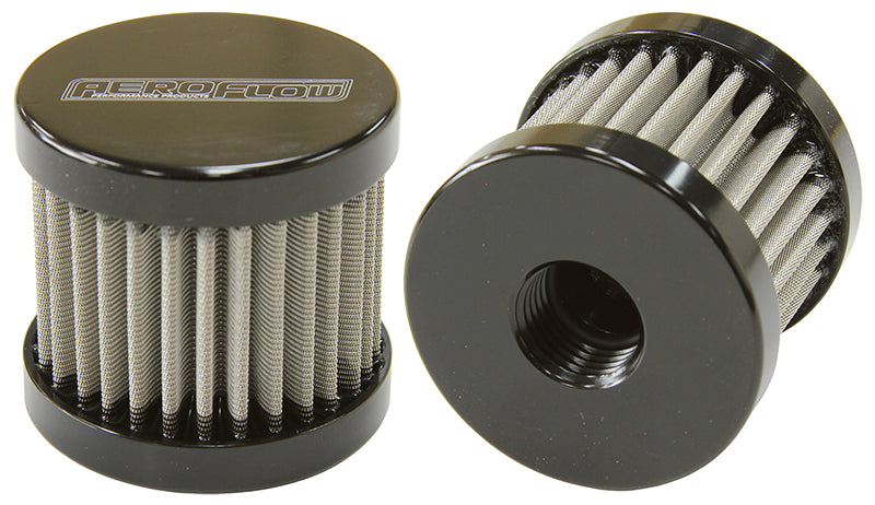 AF77-2003BLK - -6AN S/S BILLET BREATHER WITH FEMALE -6AN RE-USABLE