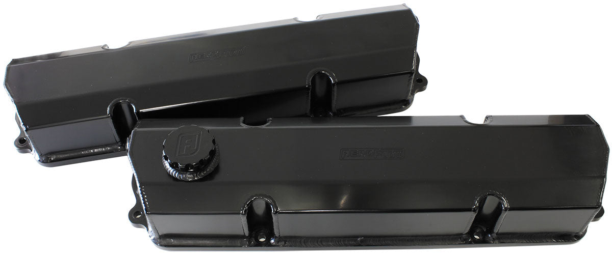 AF77-5004BLK - 253 308 HOLDEN FABRICATED VALVE COVERS BLACK EARLY