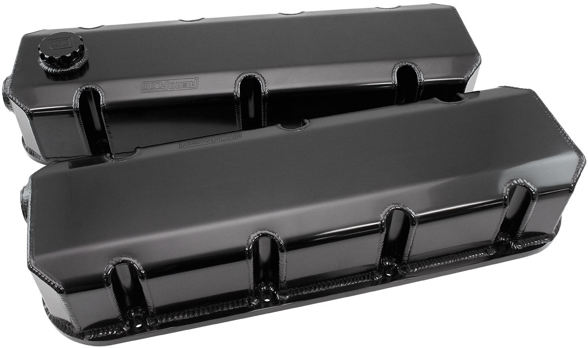 AF77-5006BLK-12 - BIG BLOCK CHEV FABRICATED VALVE COVERS BLACK BBC