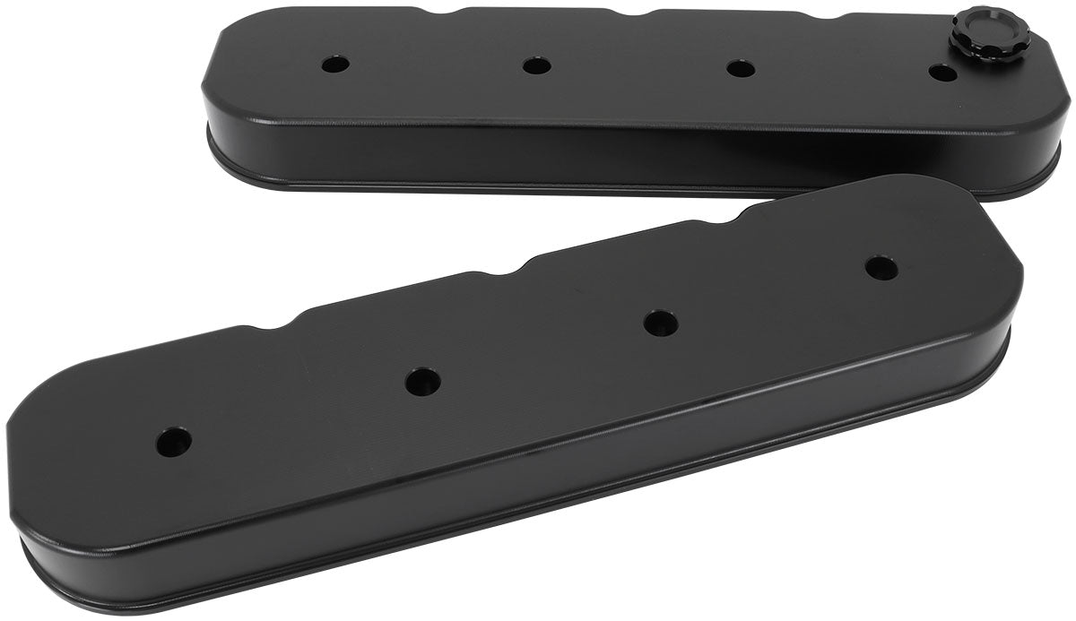 AF77-5011BLK - GM LS BILLET VALVE COVERS PAIRBLACK NO LOGO NO COILS