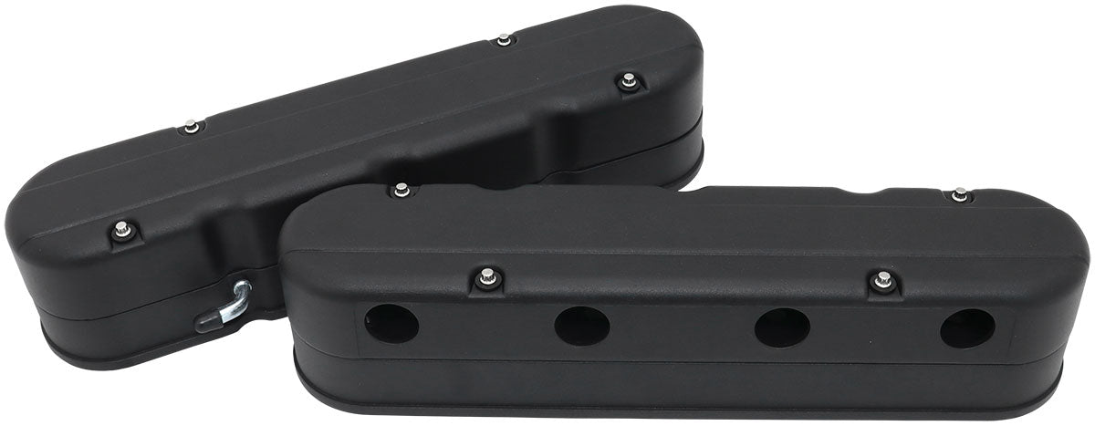 AF77-5021BLK - GM LS 2 PIECE VALVE COVERS CAST TALL RETRO SMOOTH BLACK