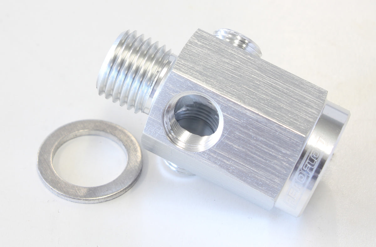 AF810-M14-02S - M14 X 1.5 EXTENSION WITH 1/8" NPT PORT SILVER