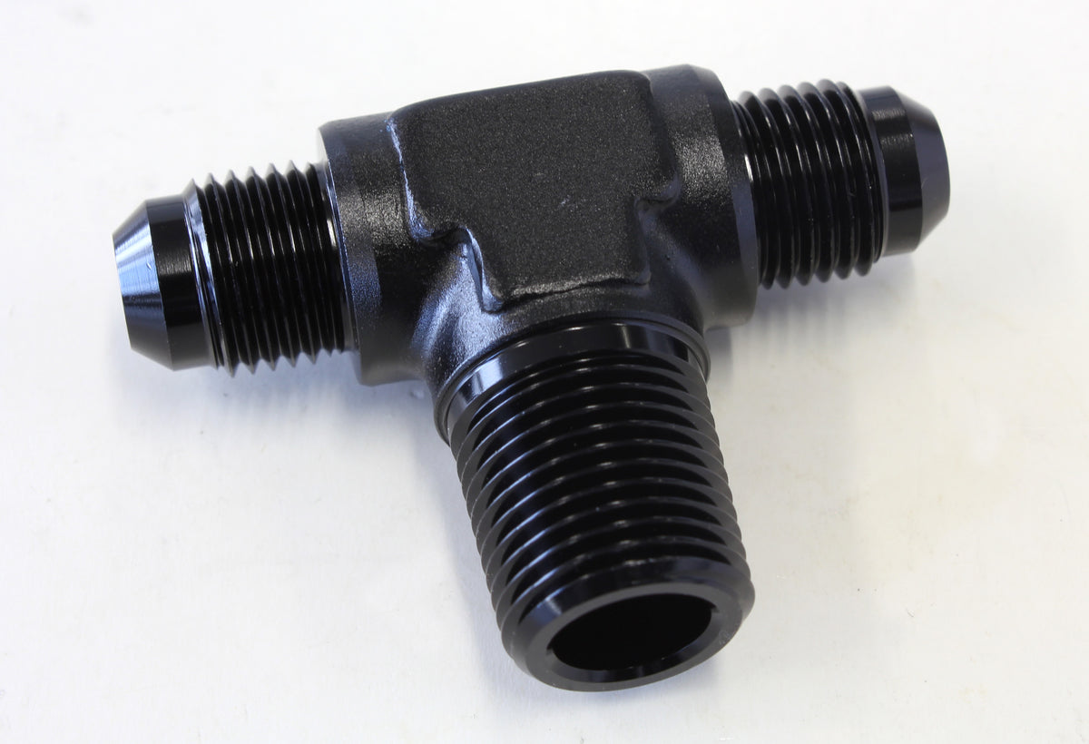 AF825-06-06BLK - TEE -6AN WITH 3/8" NPT ON SIDEBLACK AN TEE WITH NPT ON SIDE