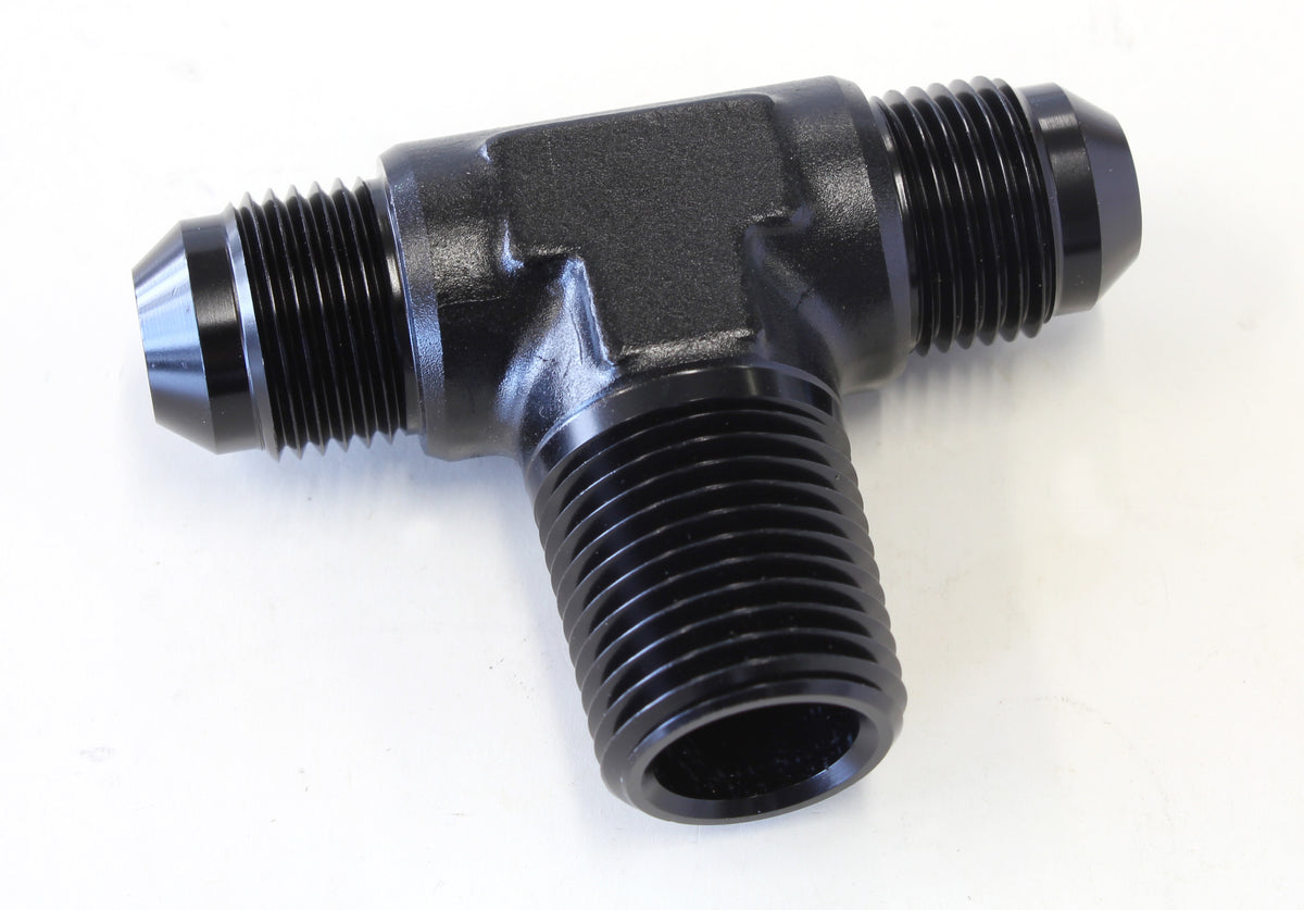 AF825-08-08BLK - TEE -8AN WITH 1/2" NPT ON SIDEBLACK AN TEE WITH NPT ON SIDE
