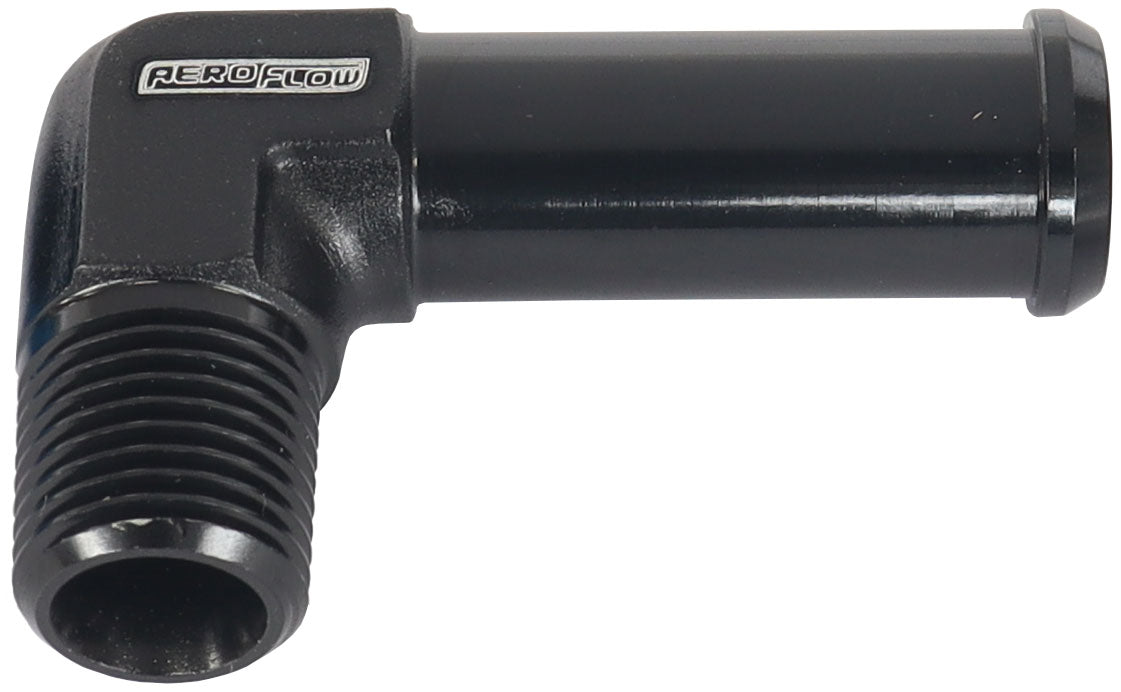AF842-02-06BLK - 90 DEG 1/8" NPT TO 3/8" BARB BLACK 90 DEG MALE TO MALE