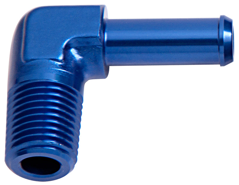 AF842-10 - 90 DEG 1/2" NPT TO 5/8" BARB BLUE 90 DEG MALE TO MALE