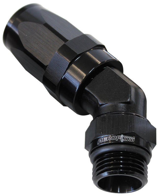 AF844-06-06BLK - 45 Deg -6 Hose to Male -6 Thread Black