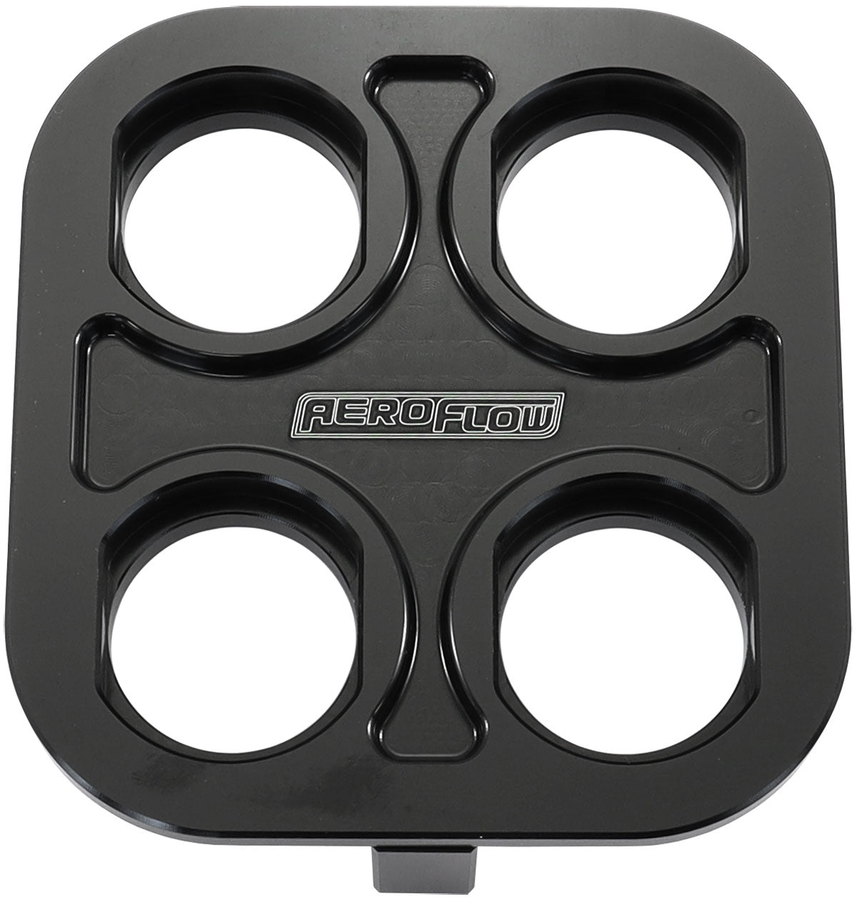 AF88-2022BLK - BILLET BULKHEAD PLATE 4 PORT SQUARE MODULAR UNIVERSAL BLACKAN AC Aeroflow - AF 88-2021BLK