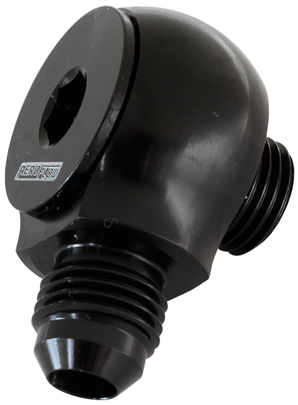 AF909-08BLK - SLIMLINE -8ORB TO -8AN 90 DEG FOR USE IN TIGHT RADIUS AREA