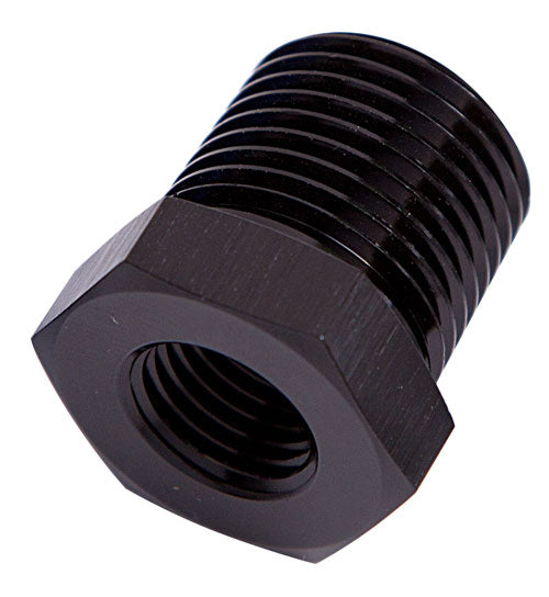 AF912-06-04BLK - NPT PIPE REDUCER, BLACK 3/8" NPT MALE, 1/4" NPT FEMALE