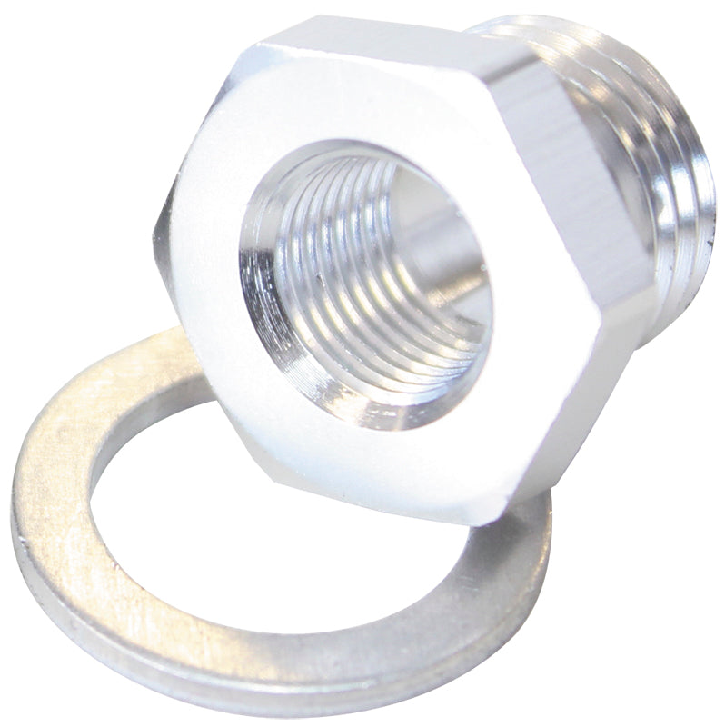 AF912-M18-02S - M18X1.5 PIPE REDUCER TO F/MALE1/8" NPT SILVER