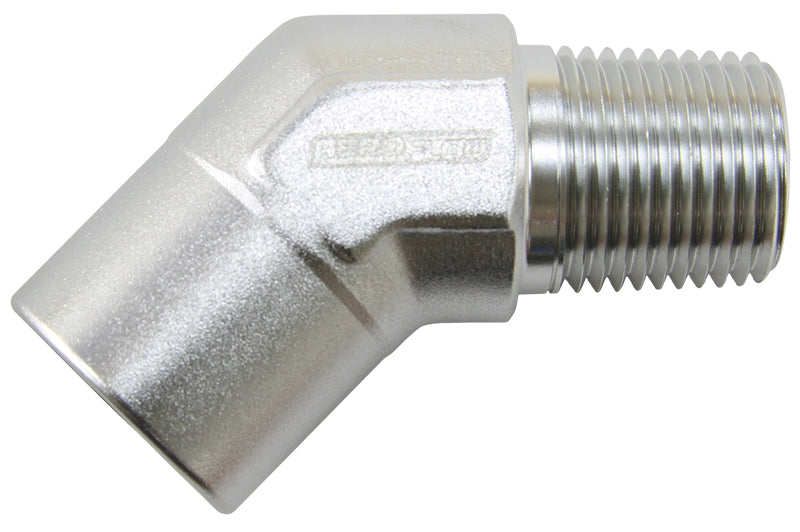 AF915-06S - 45 Deg Female - Male Elbow 3/8 NPT Silver