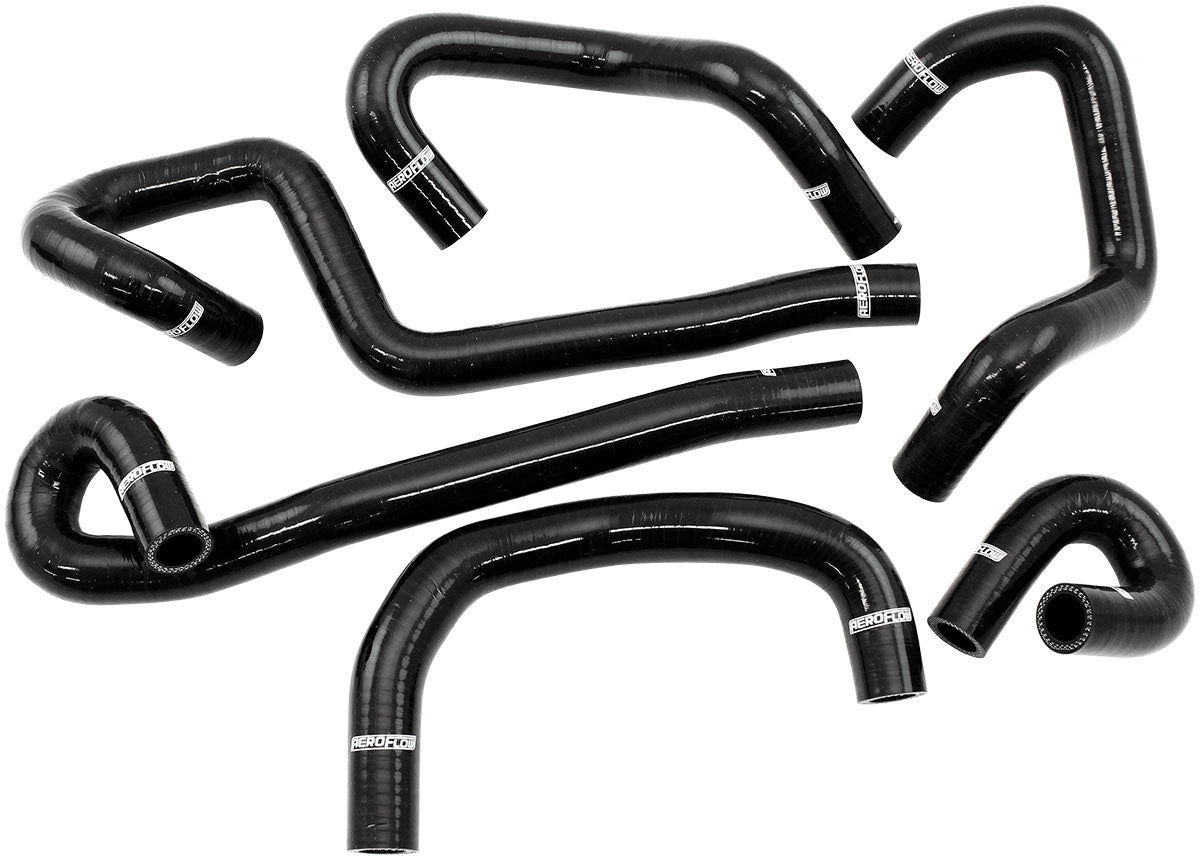 AF9270-0047 - NISSAN RB25 HEATER HOSE KIT BLACK RADIATOR R33 R34 SKYLINESILCIONE Aeroflow AF 9270-0047