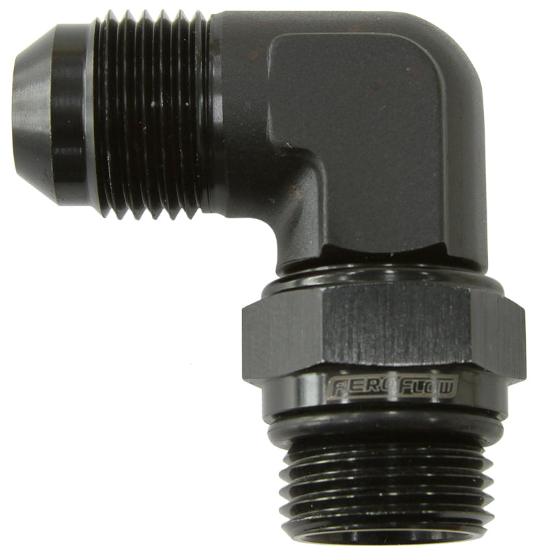 AF949-12BLK - MALE -12 ORB 90 TO -12AN MALE BLACK FULL SWIVEL