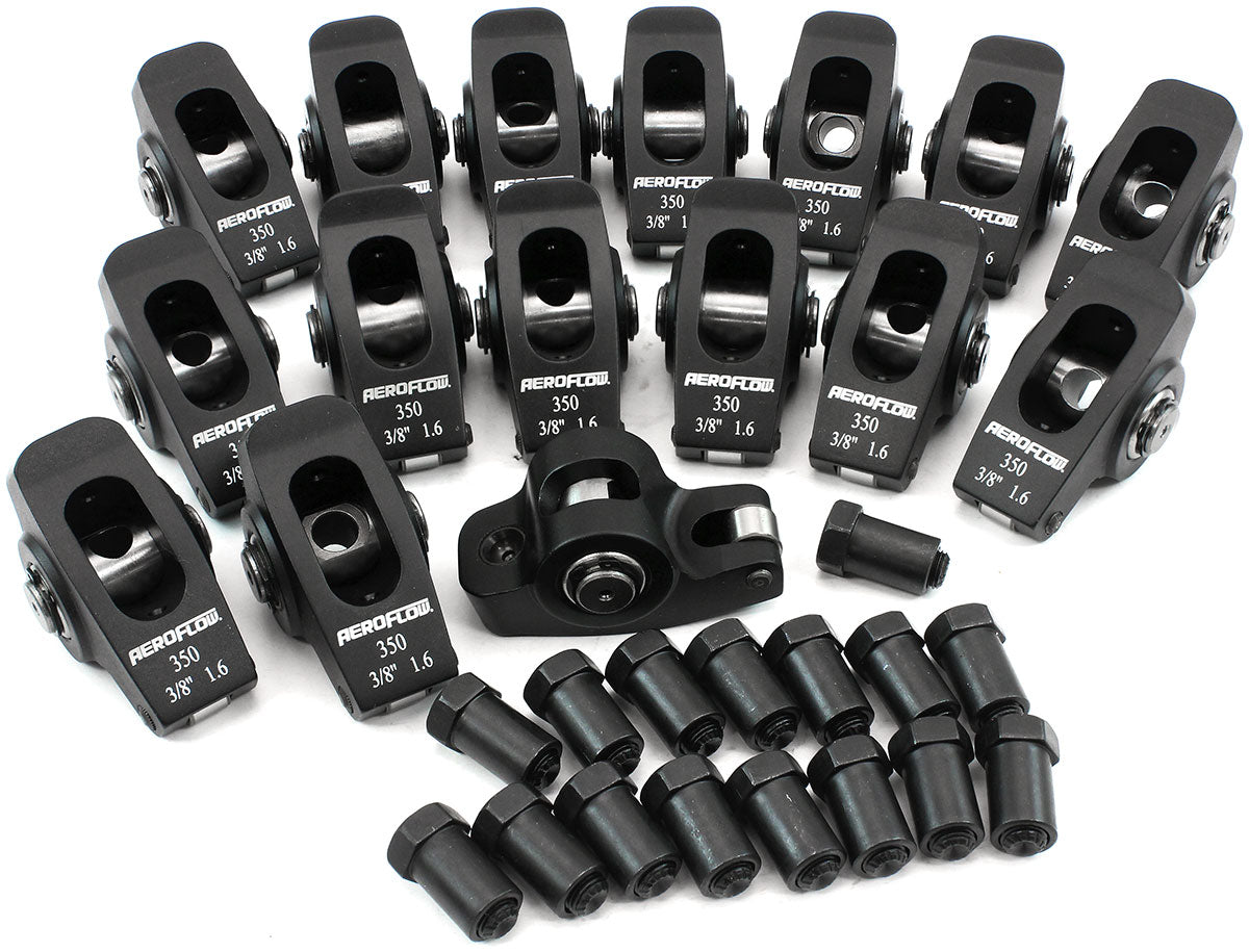 AF95-1102 - SBC ROCKER ARMS 3/8" STUD 1.6 RATIO 350 ALLOY 2024 ROLLER 16