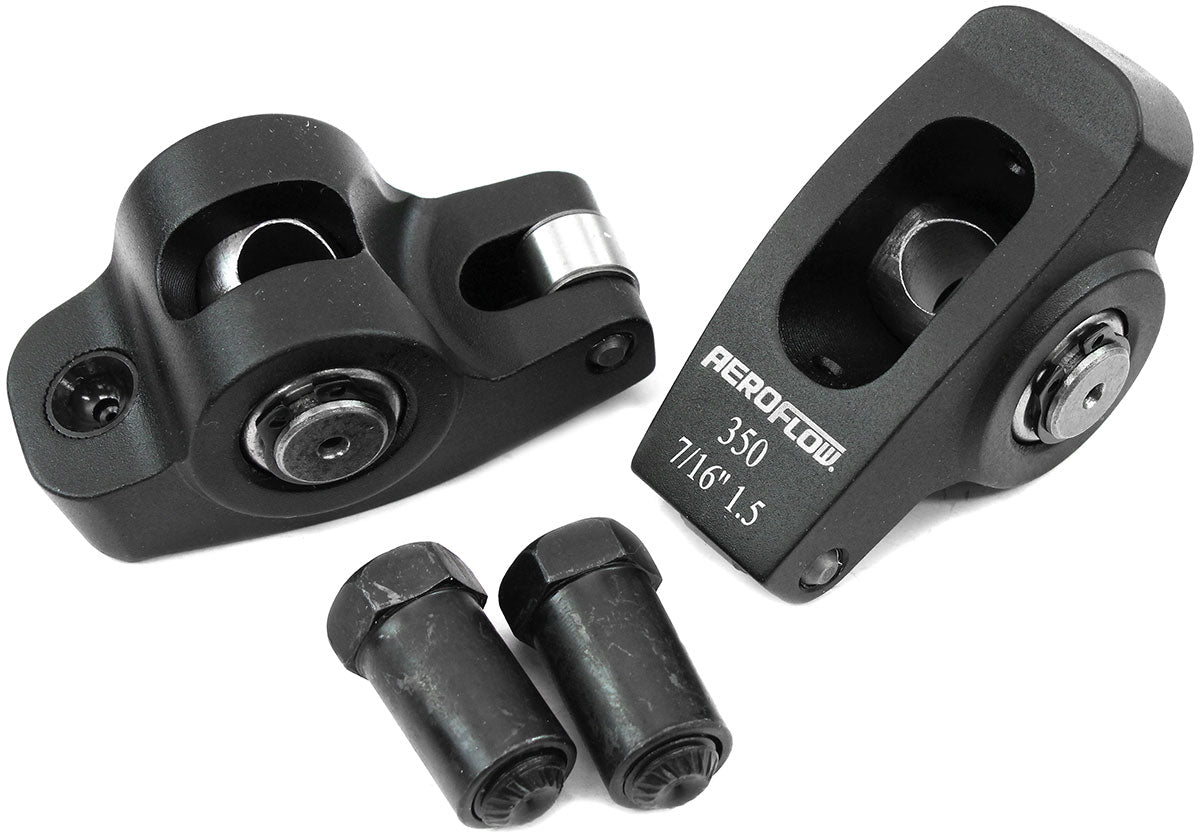 AF95-1105-2 - SBC ROCKER ARMS 7/16" STUD 1.5RATIO 350 ALLOY 2024 ROLLER PAIR Aeroflow - AF 95-1105-2