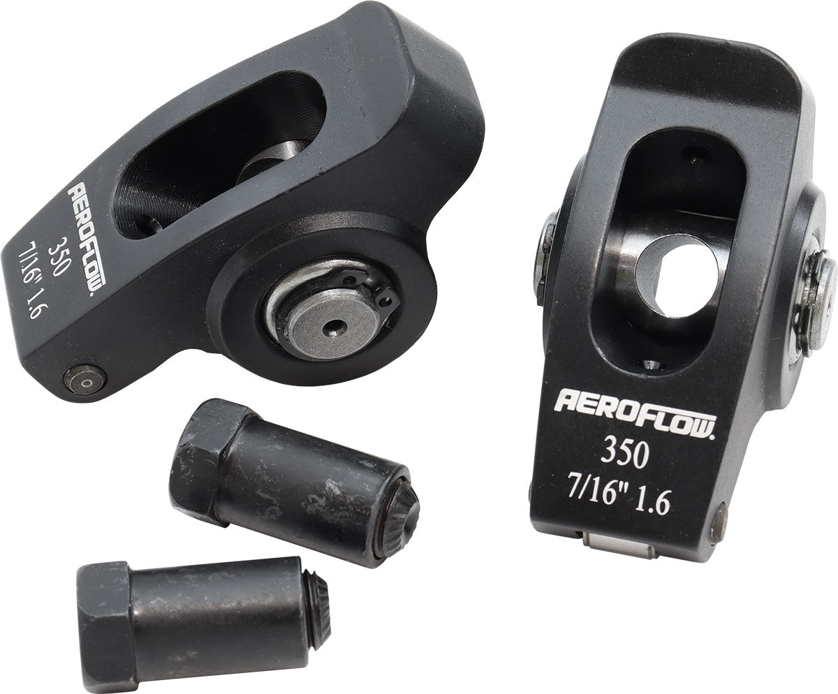 AF95-1107-2 - SBC ROCKER ARMS 7/16" STUD 1.6RATIO 350 ALLOY 2024 ROLLER PAIR Aeroflow - AF 95-1107-2