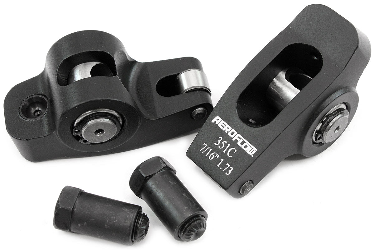 AF95-1128-2 - FORD CLEVELAND 351 ROCKER ARMS7/16" STUD 1.73 RATIO ROLLER ALLOY Aeroflow - AF 95-1128-2