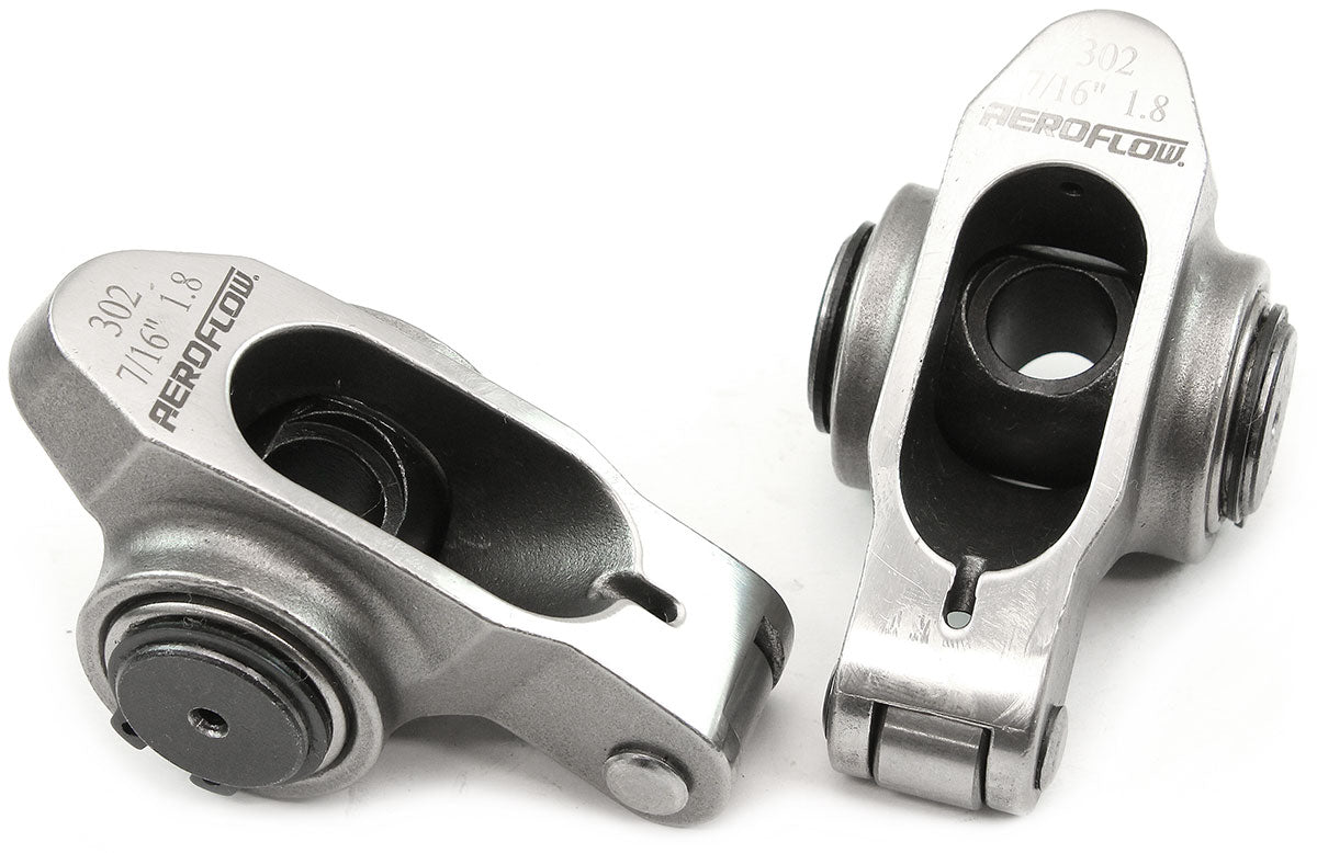 AF95-1224-2 - SBF S/S ROCKER ARMS 7/16" STUD1.80 WINDSOR 302 351 ROLLER 2 STAINLESS Aeroflow 95-1224-2