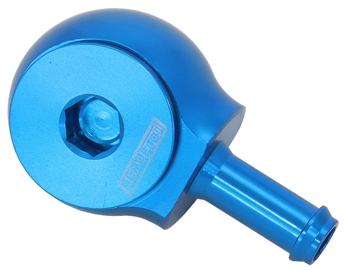 AF959-08-10 - SLIMLINE -10ORB TO 1/2" BARB 90 DEG TIGHT RADIUS BLUE