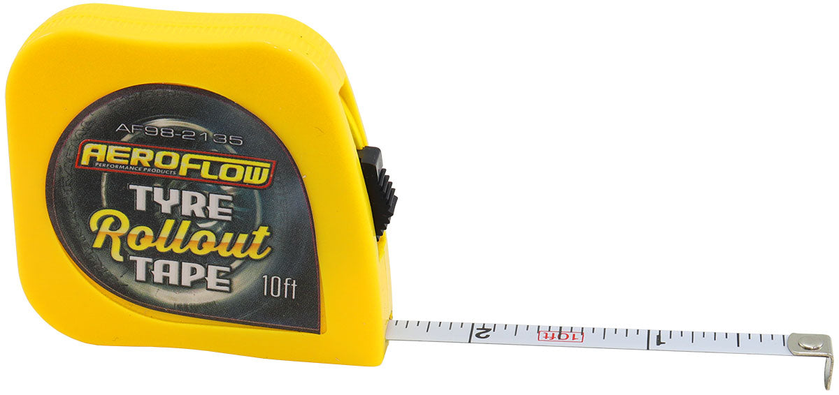 AF98-2135 - TYRE STAGGER TAPE 1 PIECE TIRE 3 METERS 1/4" WIDE STEEL ROLL OUT Aeroflow - AF 98-2135