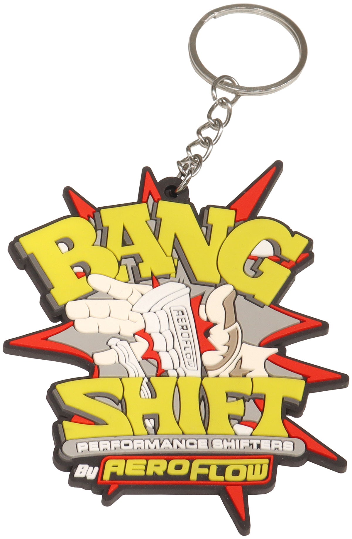 AF99-3006 - BANG SHIFT KEY RING CHAIN RUBBER PVC COLOUR SHIFTER keyring Aeroflow - AF 99-3006