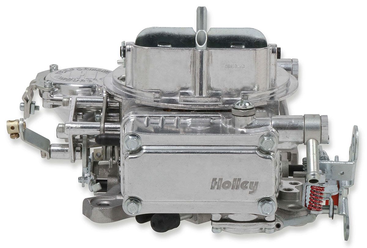 HO0-1850S - 600 CFM 4-Barrel Street Carburettor (Silver) Vacuum Secondary. Manual Choke.