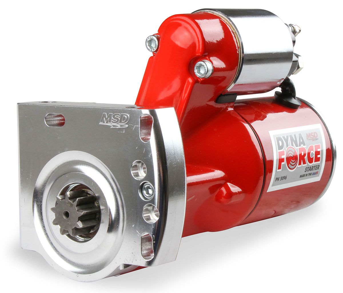 MSD5096 - DynaForce Starter Motor 3.4hp Red Powder-coat, Suit Chevy LS1-LS7