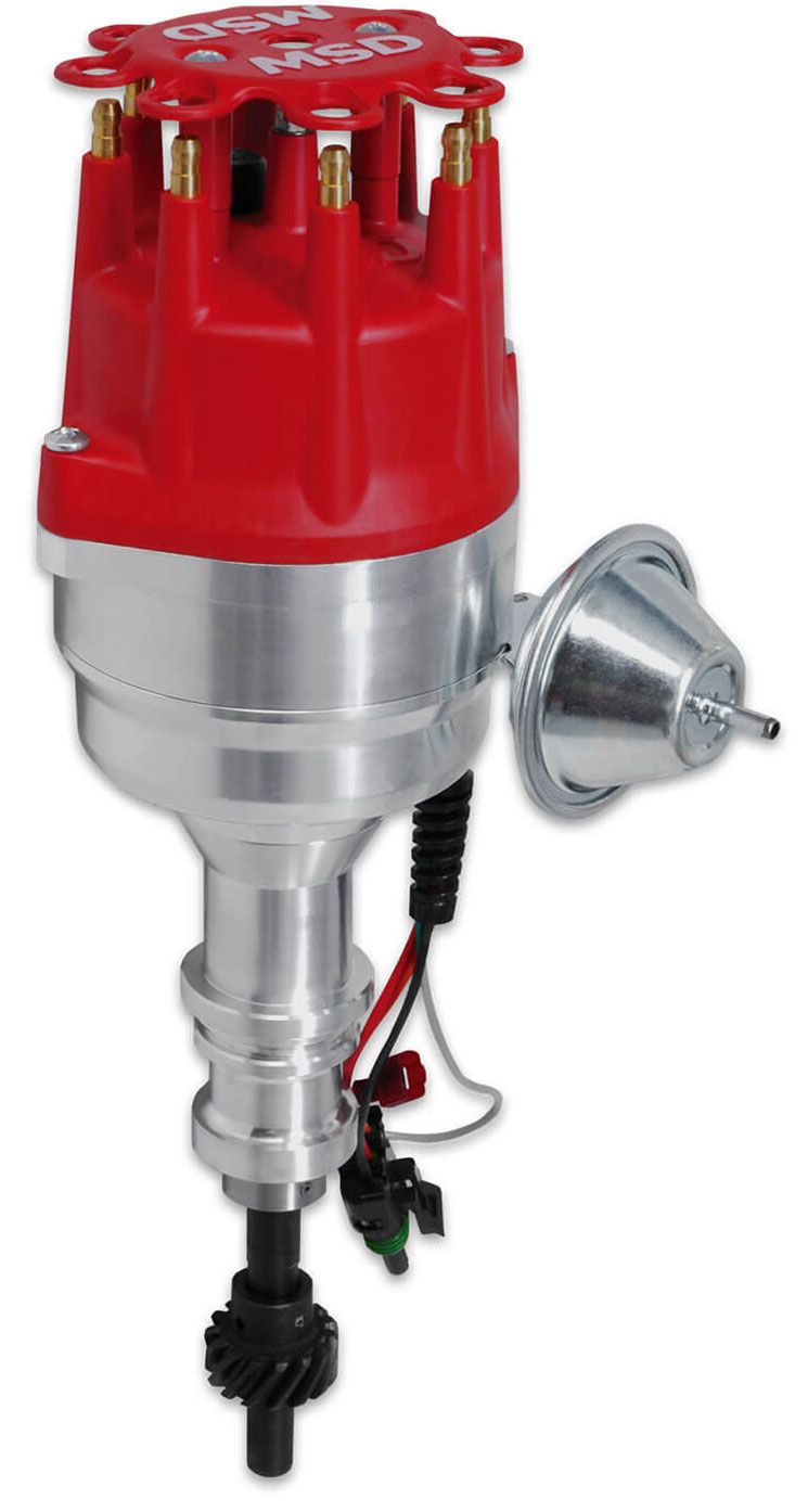 MSD8354 - Pro-Billet Ready-To-Run Distributor Ford 351W, Magnetic Pickup, Vacuum Advance, High Output Module