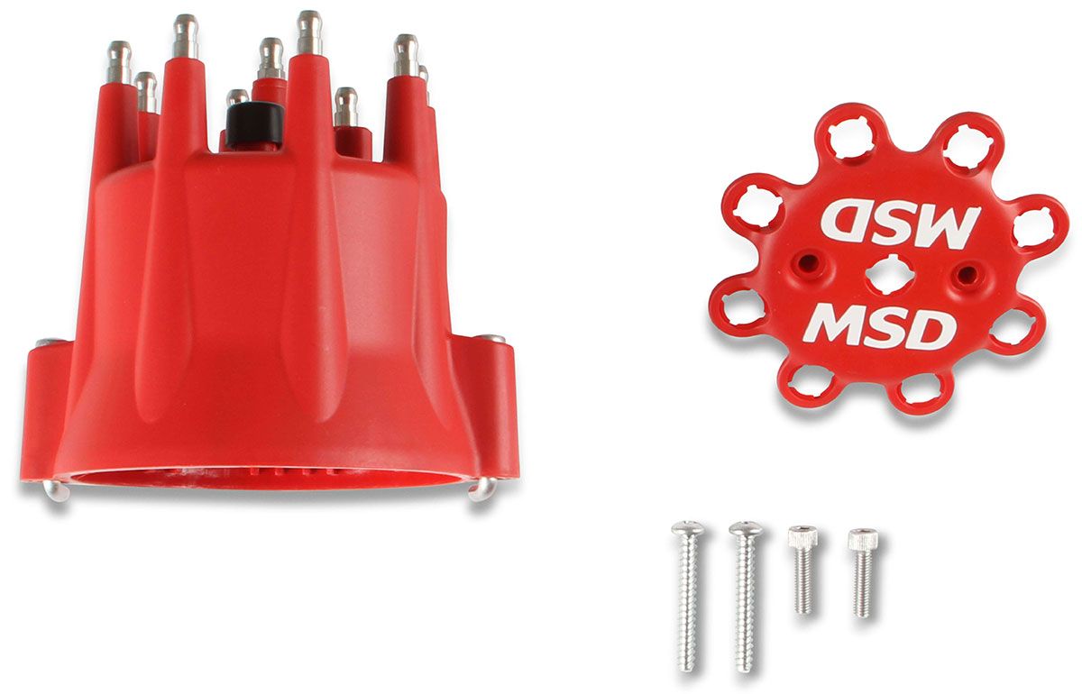 MSD8433 - Distributor Cap Replacement Cap to suit most MSD Billet Distributors with GM style cap, Red