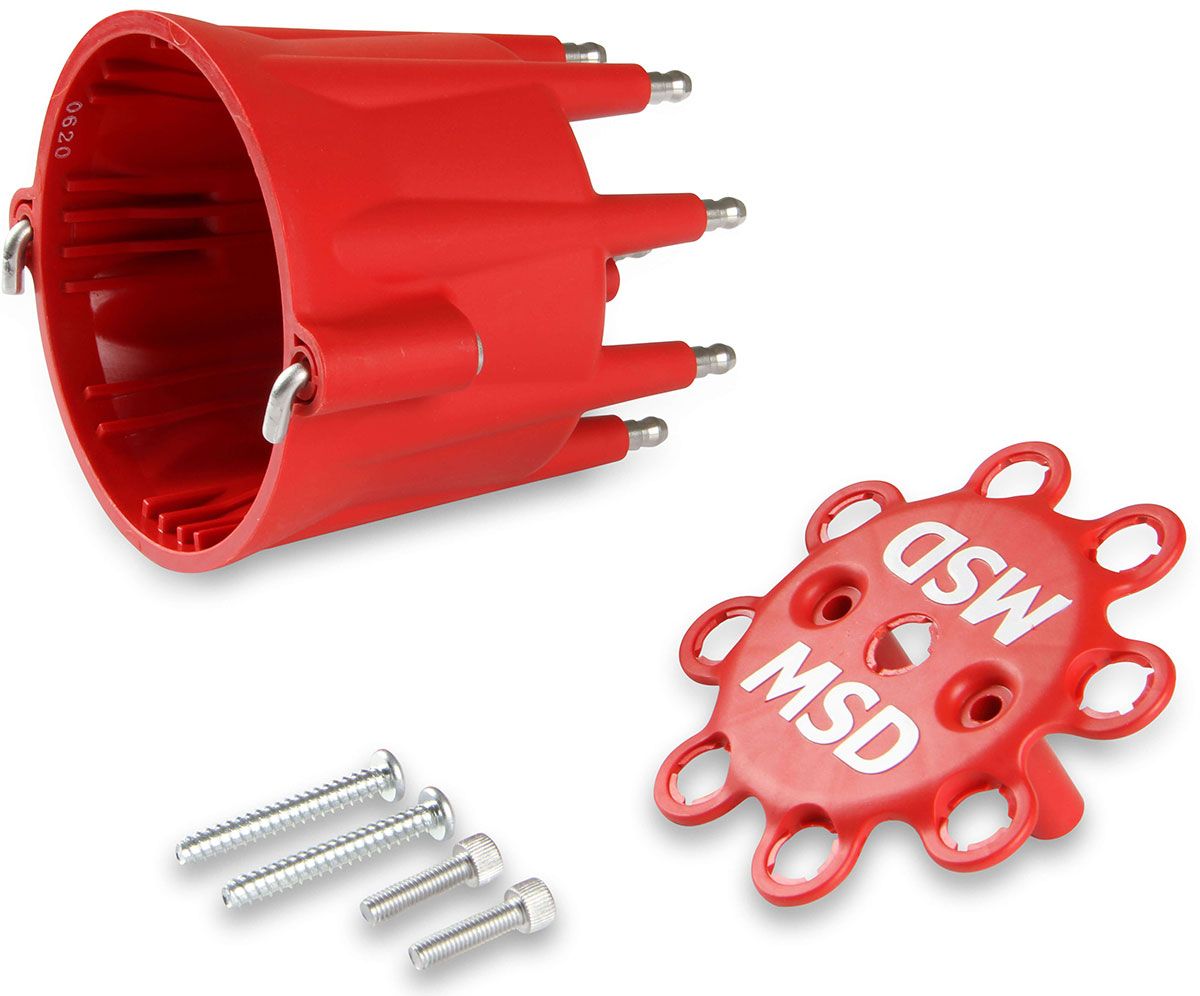MSD8433 - Distributor Cap Replacement Cap to suit most MSD Billet Distributors with GM style cap, Red