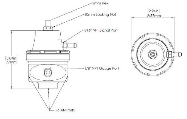 TS-0404-1022 - FPR6 Fuel Pressure Regulator Suit -6AN (Black)