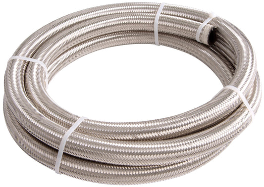 AF100-04-2M - SS BRAIDED HOSE -4AN 2 METRE SILVER S/S 5.4mm ID 11.2mm OD