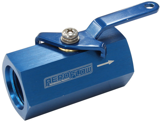 AF1001-10 - SHUT OFF VALVE -10ORB BLUE FEMALE -10ORB PORTS