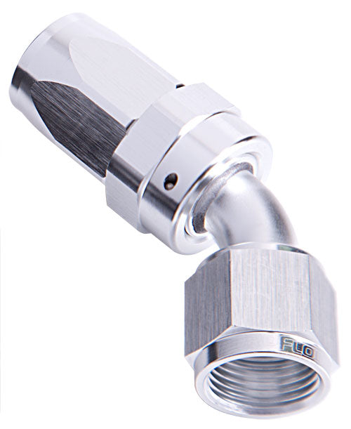 AF102-12S - -12AN TAPER SERIES 45 DEGREE HOSE END SILVER