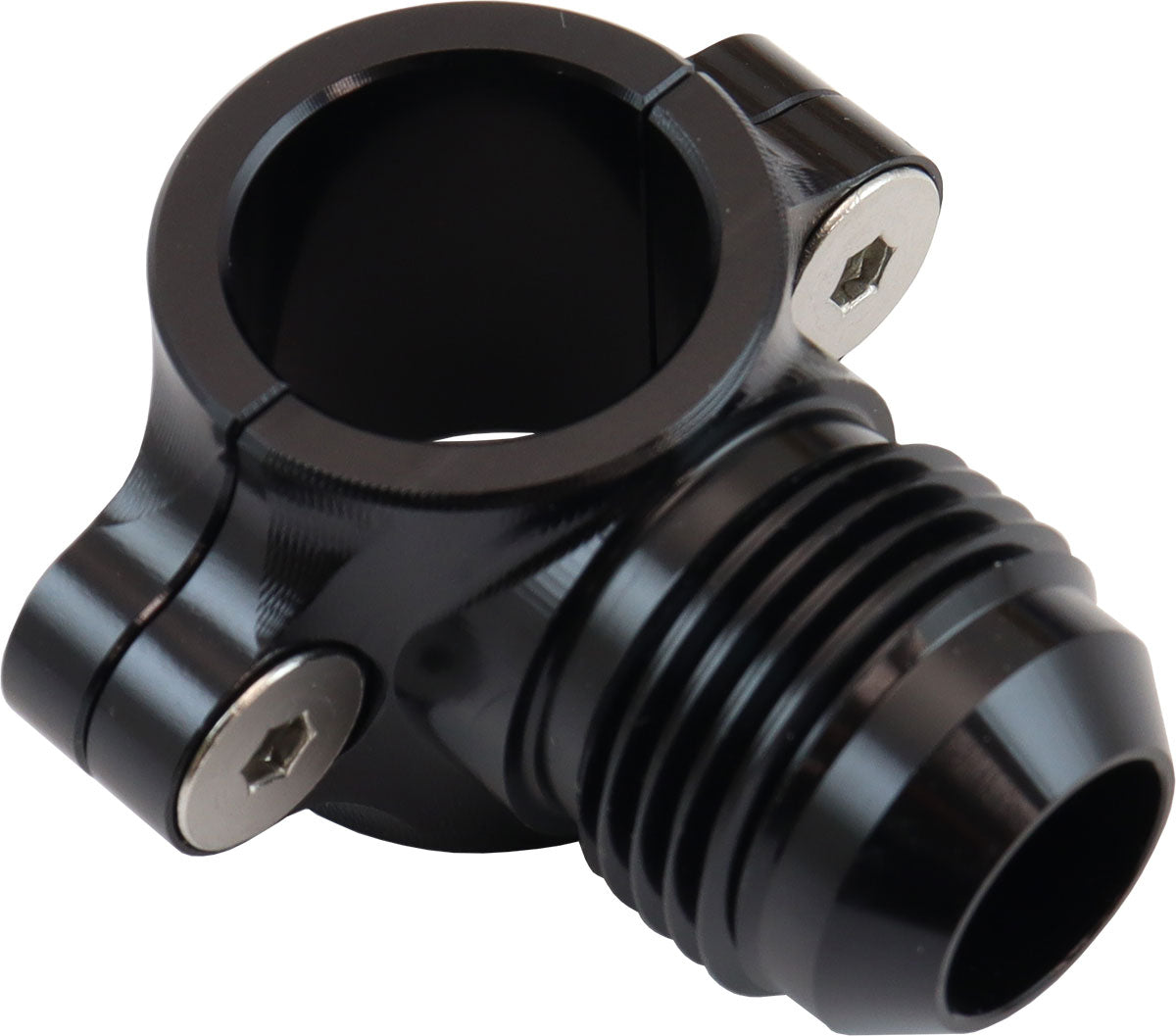 AF107-05-06BLK - CLAMP ON 5/16" HARD LINE TO -6-6AN MALE AN ADAPTER BLACK