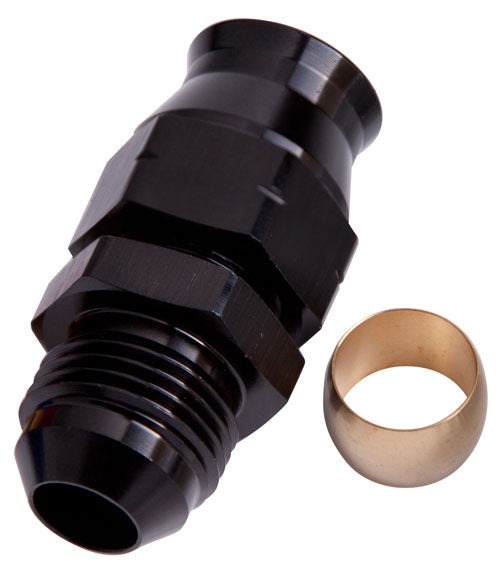 AF108-05BLK - 5/16" HARD LINE TO -6AN MALE ADAPTER BLACK w/ OLIVE
